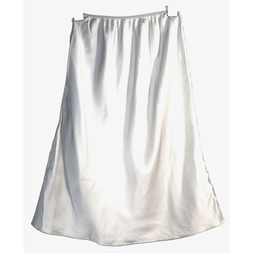 Vintage Westform Half Slip Skirt Medium Silver Gray Satin Wide Lace Sides USA - Picture 4 of 9